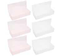 HOMSFOU Coffret de Rangement Transparent pour Nail Art 6 Pièces en Plastique Solide, Étui à Compartiments Résistant à L’humidité la Poussière, pour Manucure et Pédicure