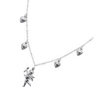 HOMSFOU Collier à Breloques Cœur en Alliage Argenté pour Femmes Chaîne Fine, Design Unique et Facile à Porter, Saint-valentin et Soirées Dansantes