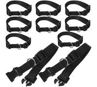 HOMSFOU Collier Ajustable pour Chèvre et Mouton, Lot de 10 Pièces en Polyester Noir, Taille L 2,5 Cm X 40-55 Cm, Collier Antidérapant Réglable pour Élevage de Bétail, Fournitures
