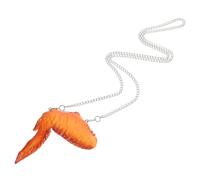 HOMSFOU Collier de Poulet Frit Fantaisie, Pendentif D'aile de Poulet, Accessoire Hip-hop Léger en Pvc, Couleur Orléans, Bijou Original pour Fête et Déguisement