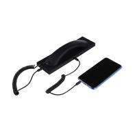 HOMSFOU Combiné Téléphone Portable Rétro Antidérapant Ergonomique avec Haute Définition pour Bureau et Maison Noir Mat