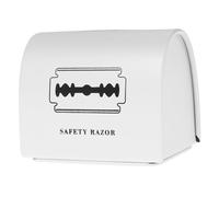 HOMSFOU Conteneur à Déchets pour Lames de Rasoir en Métal, Boîte de Rangement pour Salon de Coiffure, Support Jetable pour Accessoires de Rasage et Lames Usagées