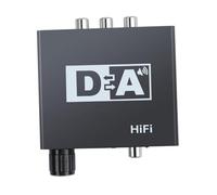 HOMSFOU Convertisseur Audio Numérique-analogique Noir avec Interface 3.5mm, Réglage du Volume et Transmission sans Bruit pour Usage Domestique