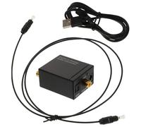 HOMSFOU Convertisseur Numérique-analogique Audio Optique et Coaxial vers Analogique, Convertisseur Audio 3,5mm, Plastique Noir, Plug-and-Play, pour Théâtre et Systèmes Sonores, pour TV