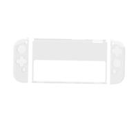 HOMSFOU Coque de Protection Transparente pour Switch Oled Coque Rigide PC Étui Tpu pour Manettes Gauche et Droite Protection Complète Antichoc et Anti-rayures pour Console de Jeu