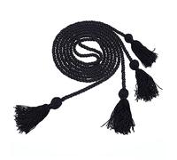 HOMSFOU Cordon de Graduation Noir Tressé Corde Rayonne Franges pour Cérémonie de Remise de Diplômes