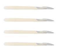 HOMSFOU Coupe-pâtisserie Ménager 4 Pièces en Acier au Carbone, Couteaux à Incurvés Blancs Poignée Plastique, Outil Pratique pour Découpe Précise, Cuisson, Boulangerie et Pâtisserie