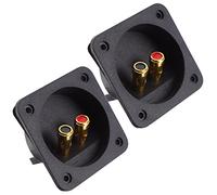 HOMSFOU Coupelle de Haut-Parleur Carrée Noire 2 Pièces en Abs