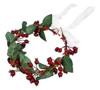 HOMSFOU Couronne de Noël en Tissu, Bandeau Élastique Élégant pour Femmes | Style Simple et Doux, Création de Coiffure Instantanée, Usage Mariée et Demoiselle D’honneur, Confortable