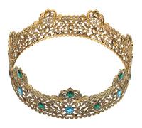 HOMSFOU Couronne de Roi pour Hommes en Alliage Finition Antique, Accessoire de Cosplay Vintage, Couronne Décorative pour Bal de Promo et Fête D’anniversaire, Coiffure Royale Élégante