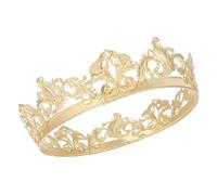 HOMSFOU Couronne Royale en Métal Unisexe pour Bal de Promo et Mariage, Accessoire de Costume Prince et Cosplay, Diadème Léger et Confortable pour Hommes et Femmes, Fête et Cérémonie