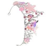 HOMSFOU Couronne Sirène Océanique Strass Scintillants, Bandeau Rose Métal et Résine, Accessoire Coiffure pour Fêtes D'anniversaire et Déguisements Adultes, Bijou Cheveux Élégant