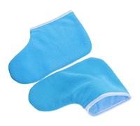 HOMSFOU Couvre-pieds en Tissu Réutilisable en Cire de Paraffine, Paquet de Bain Spa Hydratant Bleu Bord Blanc, Protège et Chauffe Pieds pour Soin Pédicure Professionnel, Taille Unique