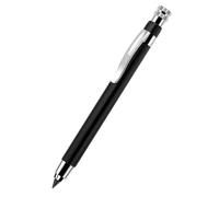 HOMSFOU Crayon Mécanique Automatique 5,6mm Robuste Noir ABS Métal | Remplacement Rapide Mine, pour Croquis et Surfaces en Bois, Usage Professionnel en Chantier et Atelier