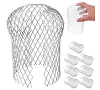 HOMSFOU Crépine Pour Gouttière 8 Pièces Couvercle De Filtre De Drainage De Toit Contre Les Feuilles En Maille De Gouttière De Toit Crépine De Drainage En Acier Inoxydable