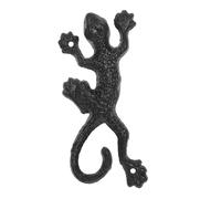 HOMSFOU Crochet de Support Métallique pour Plantes Gécko en Fonte Marron Foncé, Support de Panier Suspendu Intérieur et Extérieur, Patère Décorative en Fer Forgé Robuste pour Jardin