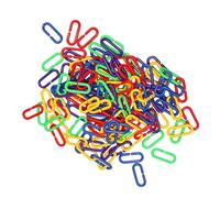 HOMSFOU Crochets de Chaîne en Plastique Colorés 100 Pièces pour Jouets Garçon et Filles et Balançoires Oiseaux Suspendues Accessoires Cage