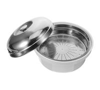 HOMSFOU Cuiseur Vapeur Micro-ondes en Plastique Poignée Inox Panier Vapeur Multi-usage pour Riz et Raviolis Ustensile Sain et Pratique Rapide 1 Pièce