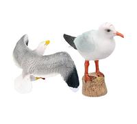 HOMSFOU Décor 2 Pièces Modèle De Goéland à Bec Rouge Jardin Potager Sculpture De Mouette Petite Statue De Mouette Décoration De Jardin Figurine Oiseau Mouette Solide Plastique Ornements