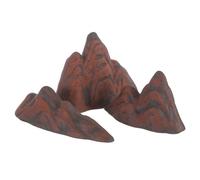 HOMSFOU Décor de Rocaille Miniature en Céramique Marron, Lot de 3 Montagnes Zen Orientales, Support Polyvalent pour Plantes Vertes, pour Tables à Thé et Dioramas