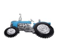 HOMSFOU Décoration Murale Tracteur en Fer Forgé Bleu, à Suspendre Murale Décorative Compacte, Art Mural Robuste pour Intérieur et Extérieur, Ornement Jardin et Bureau, Sculpture Métal