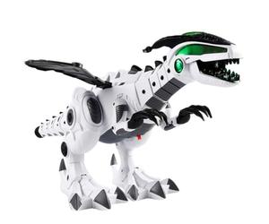 HOMSFOU Dinosaure Électrique Blanc Grand Format Fonction Brumisation et Effets de Vapeur, Télécommandé pour Décoration de Bureau et Chambre D’garçon et Filles, Collection Dinosaure