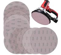 HOMSFOU Disques de Ponçage Auto-Agrippants 9 Pouces Assortiment 10 Pièces Grains 80/120/180/240/320 Papier de Verre pour Plaques de Plâtre Ponçage à Sec L'Eau Kit Polyvalent pour