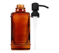 HOMSFOU Distributeur de Savonnette en Verre Rechargeable 300ml Pompe pour Huile Essentielle, Bouteille Vide Cuisine ou Hôtel, Flacon Doseur Pratique et Élégant