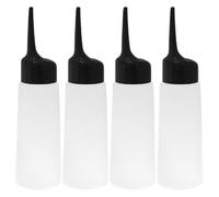HOMSFOU Distributeur D'huile Capillaire 4pcs en Plastique Transparent avec Bouteille à Presser, Applicateur pour Teinture Capillaire, pour Mélange et Coloration des Cheveux