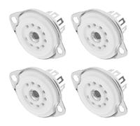HOMSFOU Douille Tubulaire de Remplacement pour Circuit Imprimé 4 Pièces Support de Tube en Céramique à 9 Broches Embase Tubulaire à 9 Broches, Argenté, pour Amplificateurs 6p1, Projets