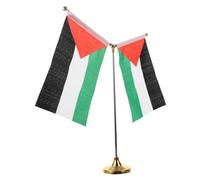 HOMSFOU Drapeau de Palestine avec Support Forme de Y pour Décoration de Bureau ou Table de Drapeaux