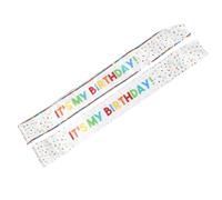 HOMSFOU Écharpes D'anniversaire Femme Satin 2 Pièces 82 Cm Paillettes 80 Cm Unie « C'est Mon Anniversaire » Accessoire Fête Réglable Décorations Anniversaire Adultes Filles