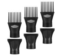 HOMSFOU Embouts pour Sèche-cheveux 6 Pièces en Nylon Résistant, Lot D’accessoires Coiffure Comprenant 3 Buses Plates et 3 Buses Peigne Longues, Outil de Stylisme Professionnel