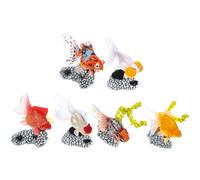 HOMSFOU Ensemble 6 Figurines Poissons Rouges Décoratives Simulées pour Jeux et Décor Garçon et Filles Style Aléatoire