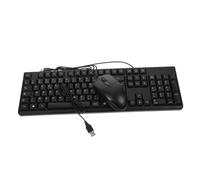 HOMSFOU Ensemble Clavier Et Souris USB Filaire, Fournitures Informatiques pour Bureau, Clavier Complet Pavillon Numérique Intégré, Souris Optique Précise, Usage Professionnel Quotidien, Couleur Noire