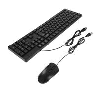 HOMSFOU Ensemble Clavier Et Souris USB Silencieux pour Pc Et Bureau, Accessoire Informatique Pavé Numérique, Design Compact, Usage Maison Et Professionnel, Couleur Noire