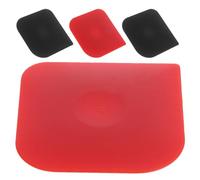 HOMSFOU Ensemble de 4 Raclettes Multifonctions en Plastique, Outils de Grattage et Découpe pour Poêles en Fonte et Vaisselle, Usage la Cuisine Quotidienne, Couleurs Rouge et Noir