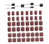 HOMSFOU Ensemble de 66 Tambours de Ponçage Mandrins en Caoutchouc Bandes Abrasives Réutilisables pour Perceuse à Colonne Ponçage du Pierre Kit Complet