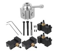 HOMSFOU Ensemble De 8 Porte-Outils Pour Tour Porte-Outil De Changement Rapide Pour Mini-Tour D'Atelier Porte-Outil De Dressage Porte-Outil Pour Un Travail Efficace Outil À