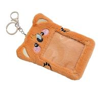 HOMSFOU Ensemble de Cartes de Grenouille de Dessin animé Carte en Peluche Enfants Donjon Porte-Cartes en Peluche Badge Protecteur de Porte-Cartes Titulaire de la Carte de Dessin animé Brun