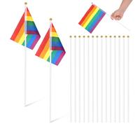HOMSFOU Ensemble de Mâts de Drapeau en Plastique Lot de 50 40 CM pour Festivités et Décorations Salle Classe Usage Sûr