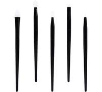 HOMSFOU Ensemble Pinceaux Silicone pour Maquillage des Yeux et Lèvres 5 Outils Manche Noir Adapté à Usage Quotidien et Cosmétique de Voyage