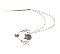 HOMSFOU Épingle à Cheveux Originale en Alliage Or Tête de Loup et Lune, Accessoire Léger et Polyvalent pour Femmes, pour Usage Quotidien et Fêtes