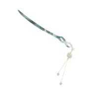 HOMSFOU Épingle à Cheveux Style Chinois Classique en Plastique à Pompon Vert avec Design à Franges, Accessoire pour Cheveux Féminin pour Usage Quotidien et Occasions Spéciales