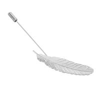 HOMSFOU Épingle à Cravate Feuille en Alliage de Zinc, Broche de Costume Homme, Finition Argentée, Accessoire Adapté pour Événements et Tenue Quotidienne