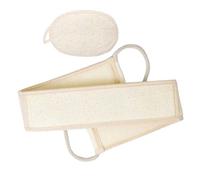 HOMSFOU Éponge de Longue en Luffa Naturel Sangle Dorsale, Lot de 2 Gommages Exfoliants Corporels pour Bain, Éponge Exfoliante Douce et Écologique pour Peau Sensible, Nettoyage Profond