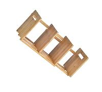 HOMSFOU Étagère De Bureau Rétractable Bambou Naturel Organiseur De Modulable pour Maison Et Bureau Rangement Polyvalent pour Bibliothèque Et Salon