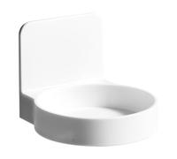 HOMSFOU Étagère de Salle de Bain Blanche à Ventouse sans Perçage, Support Mural Amovible pour Rangement D’Accessoires de Toilette, Tablette Murale Pratique pour Salle de Bain Compacte