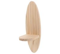 HOMSFOU Étagère Flottante Étagère Murale Décorative Ovale en Bois Beige, Fixation Murale, Rangement D’Objets Divers, pour Chambre et Bureau, Style Minimaliste Créatif