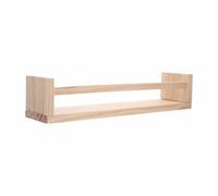 HOMSFOU Étagère Flottante Murale en Bois Rebord, la Cuisine et Salle | Installation Facile, Forte Capacité de Charge, Design à Baffle, Couleur Kaki, Usage la Cuisine et Washroom